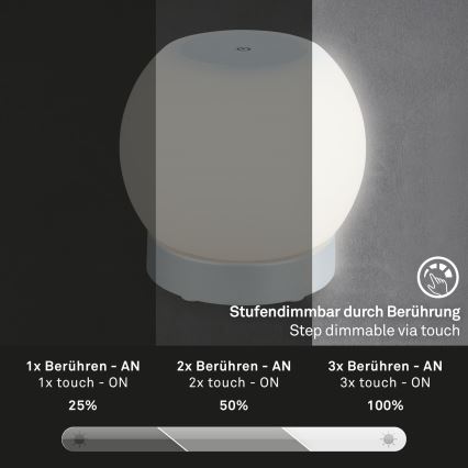 Briloner 7439-014 - LED Venkovní stmívatelná dobíjecí lampa LED/3W/5V IP44