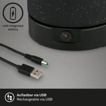Briloner 7449-015 - LED Stmívatelná venkovní dotyková lampa STARRY SKY LED/3W/5V IP44 2000 mAh černá