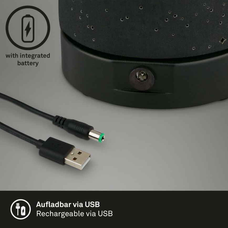 Briloner 7449-015 - LED Stmívatelná venkovní dotyková lampa STARRY SKY LED/3W/5V IP44 2000 mAh černá