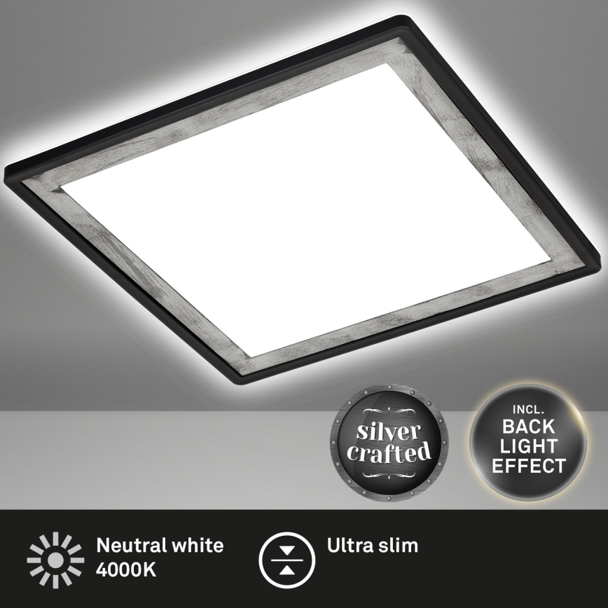 Briloner 7457-414 - LED Stropní svítidlo SLIM LED/18W/230V 4000K 29x29 cm černá