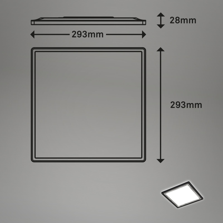 Briloner 7457-414 - LED Stropní svítidlo SLIM LED/18W/230V 4000K 29x29 cm černá