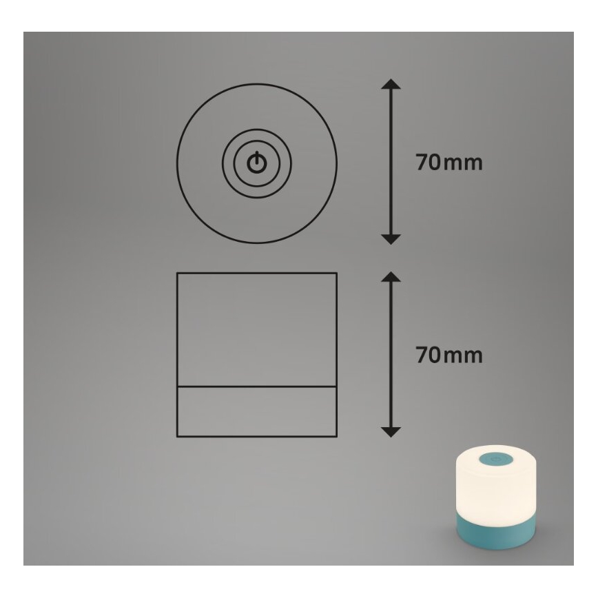 Briloner 7461010 - LED Stmívatelná nabíjecí venkovní stolní lampa LED/2W/5V IP44 1200 mAh modrá