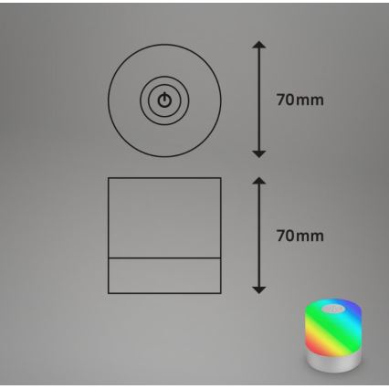 Briloner 7462014 - LED RGB Nabíjecí venkovní stolní lampa LED/1,5W/5V IP44 1200 mAh matný chrom