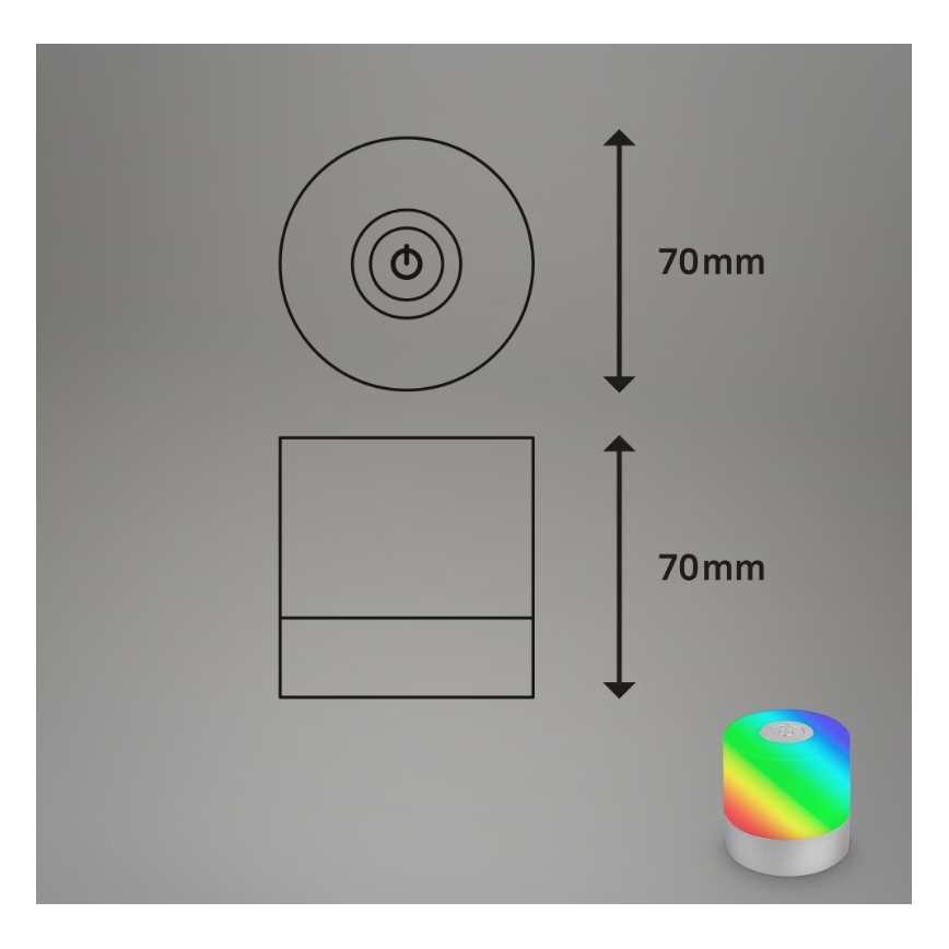 Briloner 7462014 - LED RGB Nabíjecí venkovní stolní lampa LED/1,5W/5V IP44 1200 mAh matný chrom