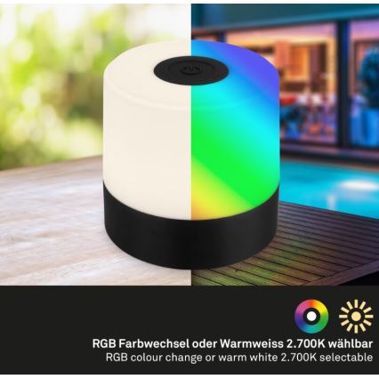 Briloner 7462015 - LED RGB Nabíjecí venkovní stolní lampa LED/1,5W/5V IP44 1200 mAh černá
