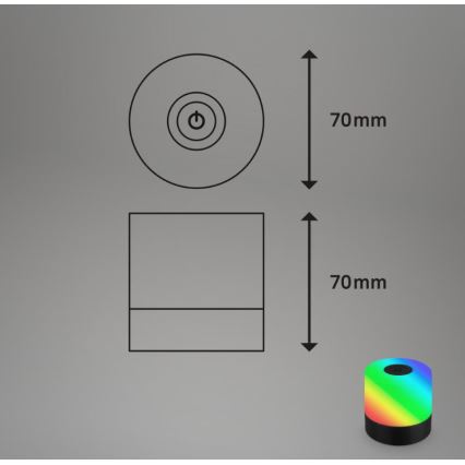 Briloner 7462015 - LED RGB Nabíjecí venkovní stolní lampa LED/1,5W/5V IP44 1200 mAh černá
