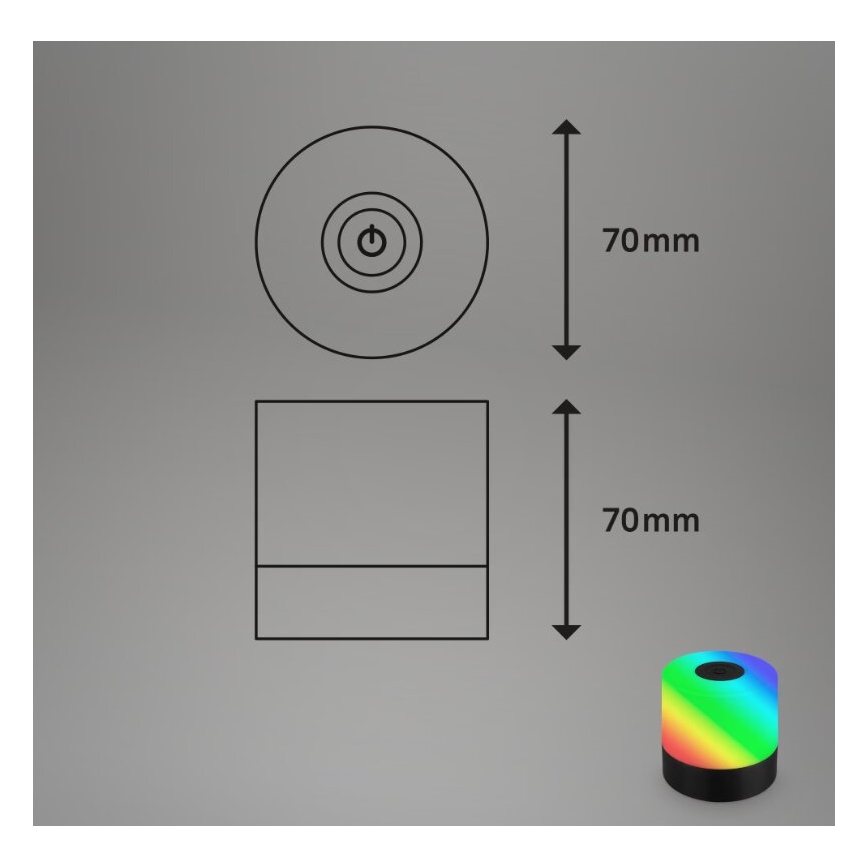 Briloner 7462015 - LED RGB Nabíjecí venkovní stolní lampa LED/1,5W/5V IP44 1200 mAh černá