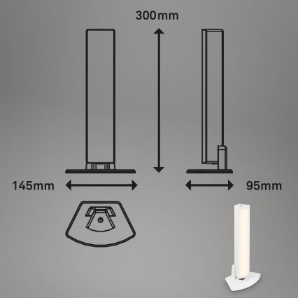 Briloner 7474-016 - LED Stmívatelná dotyková nabíjecí venkovní stolní lampa 2v1 LED/7W/5V 2x2200 mAh USB 3000K IP44 bílá