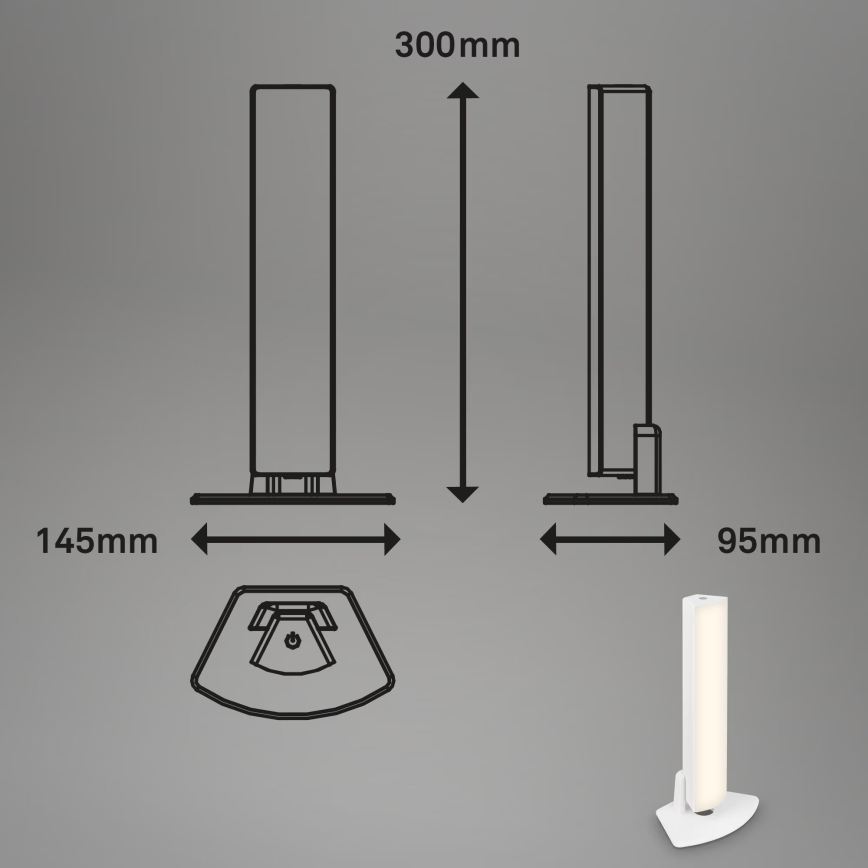 Briloner 7474-016 - LED Stmívatelná dotyková nabíjecí venkovní stolní lampa 2v1 LED/7W/5V 2x2200 mAh USB 3000K IP44 bílá