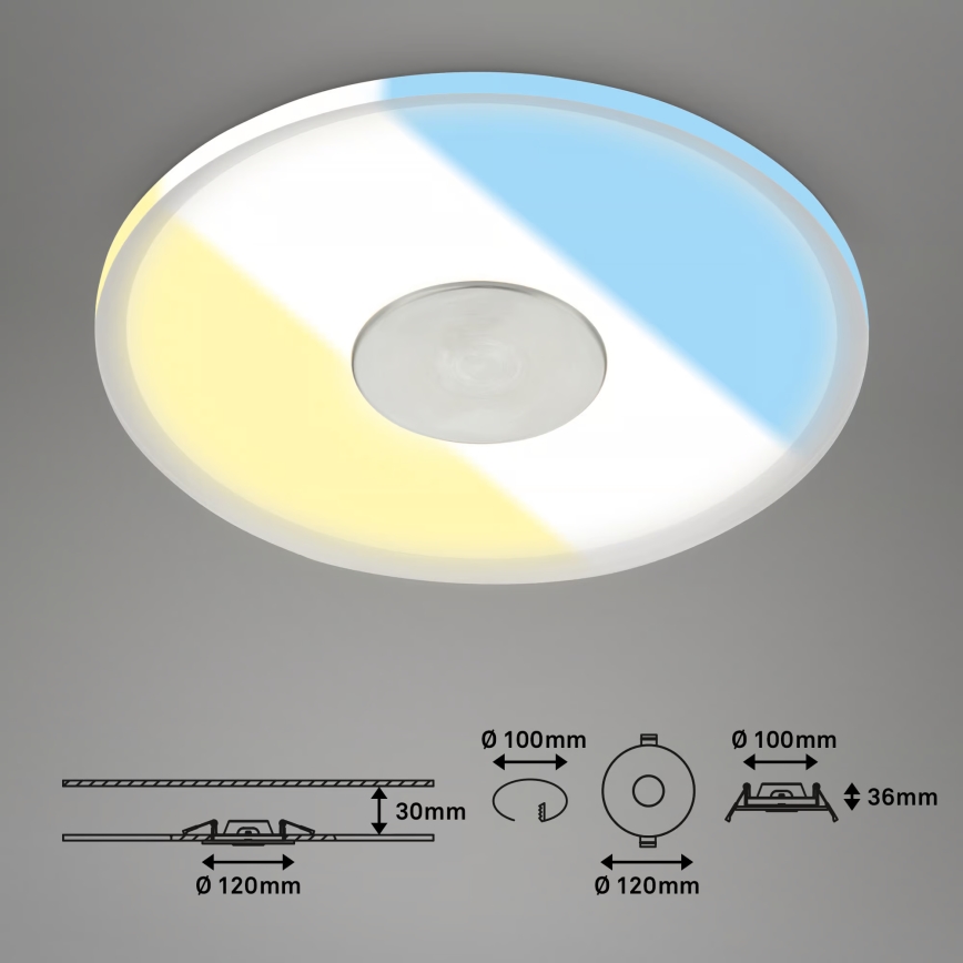 Briloner 7480019 - LED Koupelnové podhledové svítidlo LED/6W/230V 3000/4000/6500K IP44 bílá