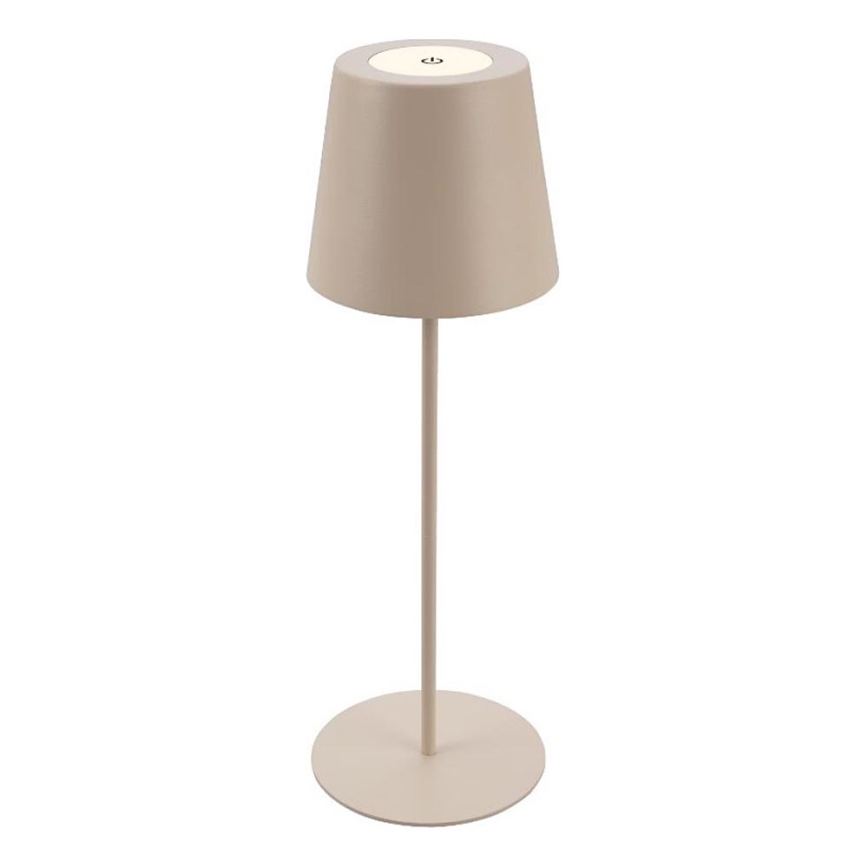 Briloner 7508011 - LED Stmívatelná nabíjecí venkovní stolní lampa 2v1 LED/2,5W/5V IP44 béžová