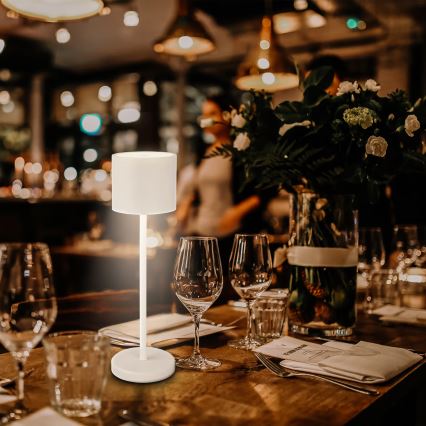 Briloner 7521016 - LED Stmívatelná nabíjecí venkovní stolní lampa SIGO LED/2,5W/5V IP44 2600 mAh bílá