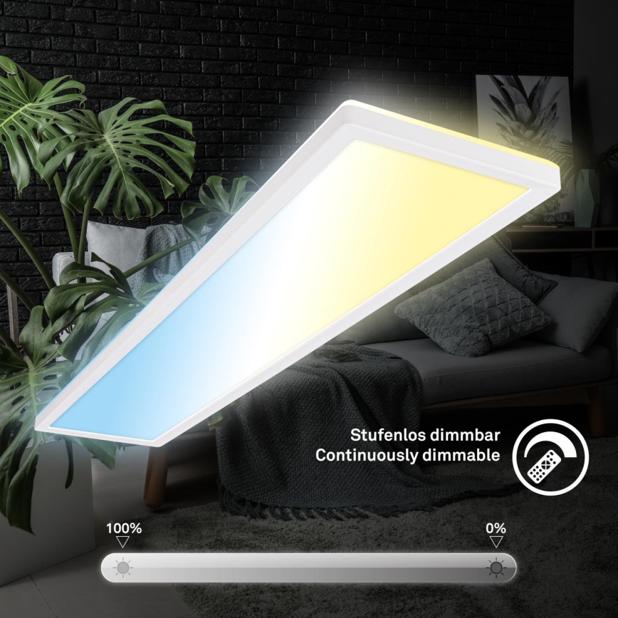 Briloner 7533-016 - LED Stmívatelný přisazený panel TAVA LED/36W/230V 2700-6500K 98x20 cm + dálkové ovládání