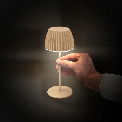 Briloner 7552-011 - LED Stmívatelná nabíjecí dotyková venkovní stolní lampa MINI LED/1,5W/5V IP44 1800 mAh béžová