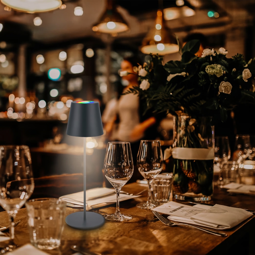 Briloner 7559015 - LED RGB Stmívatelná nabíjecí venkovní stolní lampa COLORIS LED/3,5W/5V IP44 2000 mAh antracit Wi-Fi Tuya