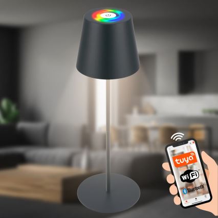 Briloner 7559015 - LED RGB Stmívatelná nabíjecí venkovní stolní lampa COLORIS LED/3,5W/5V IP44 2000 mAh antracit Wi-Fi Tuya