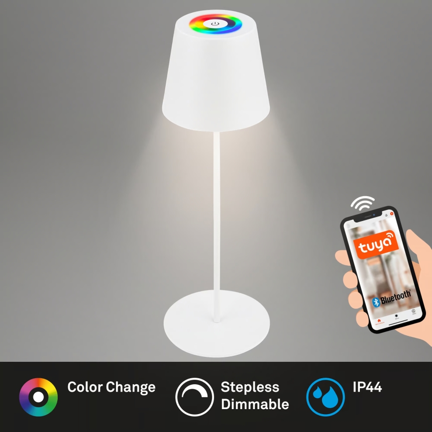 Briloner 7559016 - LED RGB Stmívatelná nabíjecí venkovní stolní lampa COLORIS LED/3,5W/5V IP44 2000 mAh Wi-Fi Tuya