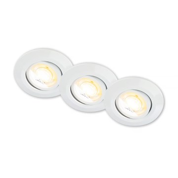 Briloner 7586036 - SADA 3x LED Koupelnové podhledové svítidlo KLIRA LED/4,9W/230V 2500/3000/4000K IP23 bílá