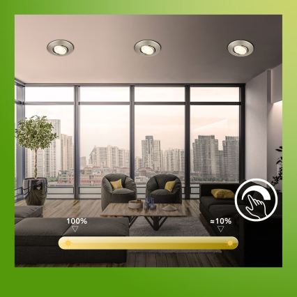 Briloner 7587032 - SADA 3x LED Stmívatelné koupelnové podhledové svítidlo KLIRA LED/4,9W/230V 2500/3000/4000K IP23 matný chrom