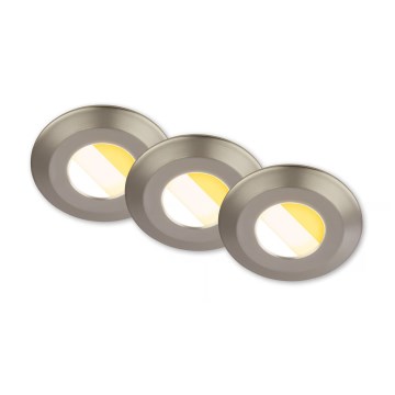 Briloner 7588032 - SADA 3x LED Koupelnové podhledové svítidlo KLIRA LED/4,9W/230V 2500/3000/4000K IP44 matný chrom