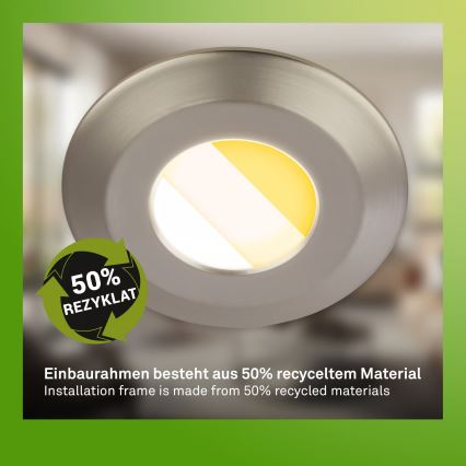 Briloner 7589032 - SADA 3x LED Stmívatelné koupelnové podhledové svítidlo KLIRA LED/4,9W/230V IP44 matný chrom