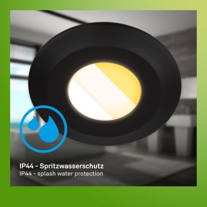 Briloner 7589035 - SADA 3xLED Stmívatelné koupelnové podhledové svítidlo KLIRA LED/4,9W/230V 2500/3000/4000K IP44 černá