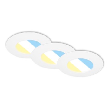 Briloner 7598036 - SADA 3x LED Koupelnové podhledové svítidlo LED/4,9W/230V IP44 2700/4000/6500K bílá
