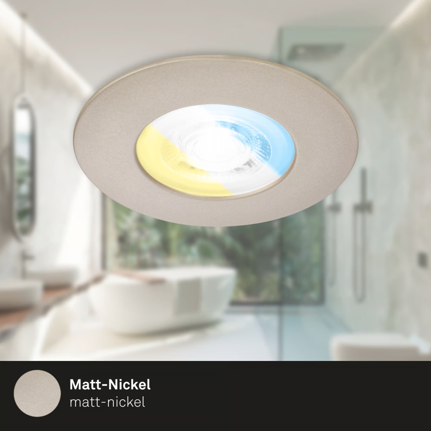 Briloner 7605032 - SADA 3xLED Koupelnové podhledové svítidlo 3xLED/4,9W/230V IP44 matný chrom