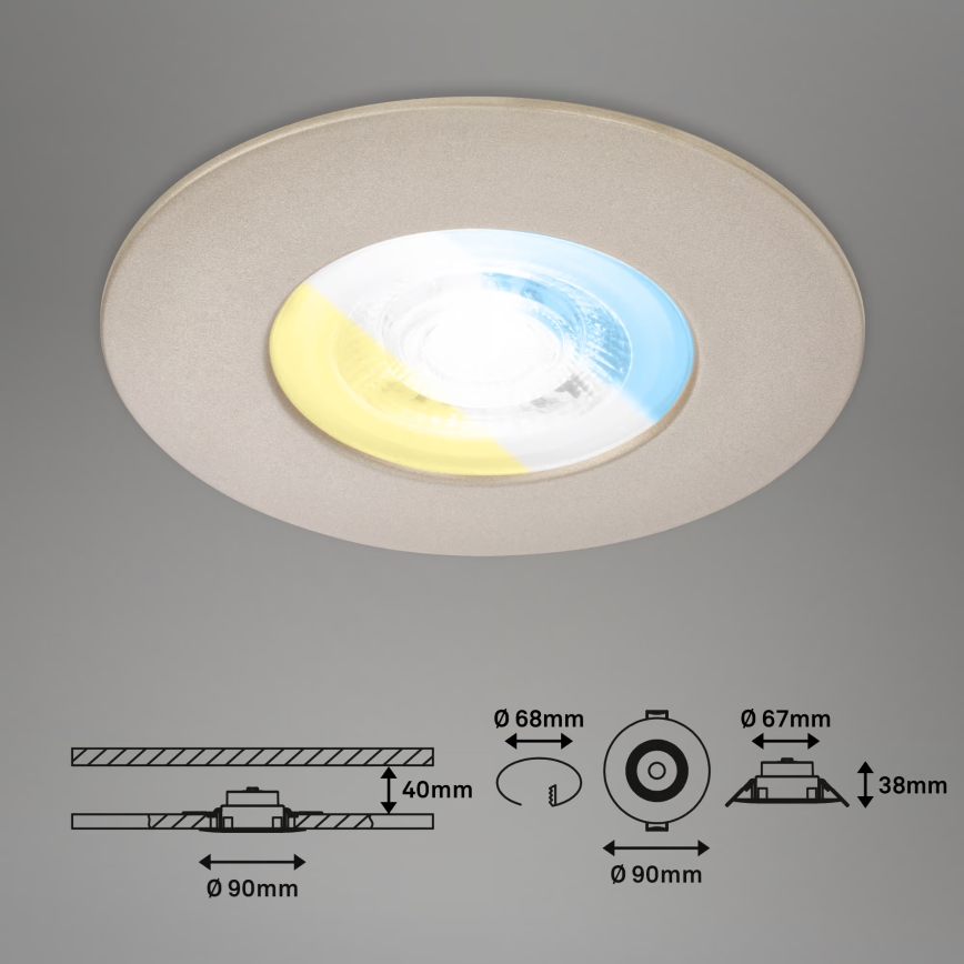 Briloner 7605032 - SADA 3xLED Koupelnové podhledové svítidlo 3xLED/4,9W/230V IP44 matný chrom