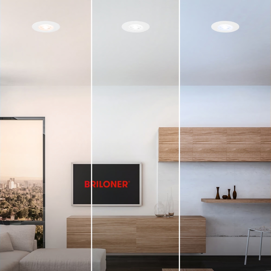 Briloner 7605036 - SADA 3xLED Koupelnové podhledové svítidlo 3xLED/4,9W/230V IP44 bílá