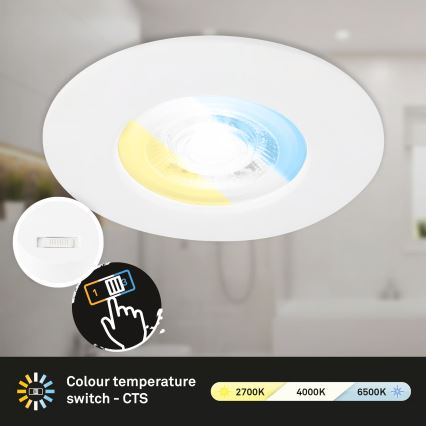 Briloner 7605036 - SADA 3xLED Koupelnové podhledové svítidlo 3xLED/4,9W/230V IP44 bílá