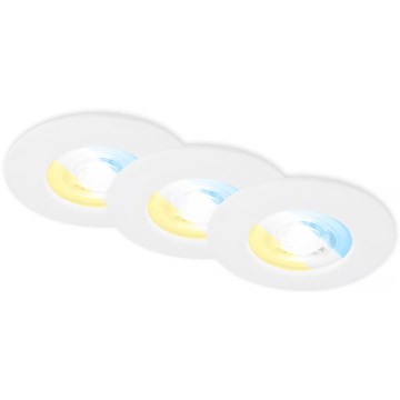 Briloner 7605036 - SADA 3xLED Koupelnové podhledové svítidlo 3xLED/4,9W/230V IP44 bílá