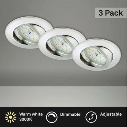 Briloner 8317-039-SADA 3x LED Stmívatelné koupelnové podhledové svítidlo LED/5,5W/230V IP23