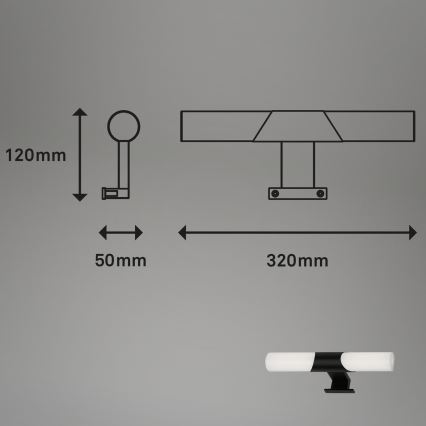Briloner - LED Koupelnové osvětlení zrcadla LED/7W/230V 4000K IP44 32 cm černá