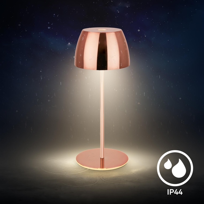Briloner - LED Stmívatelná nabíjecí dotyková venkovní stolní lampa MINI LED/2,5W/5V IP44 1800 mAh měděná