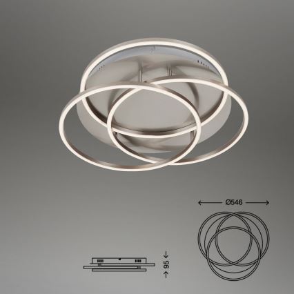 Briloner - LED Stmívatelné stropní svítidlo FRAMES LED/60W/230V matný chrom