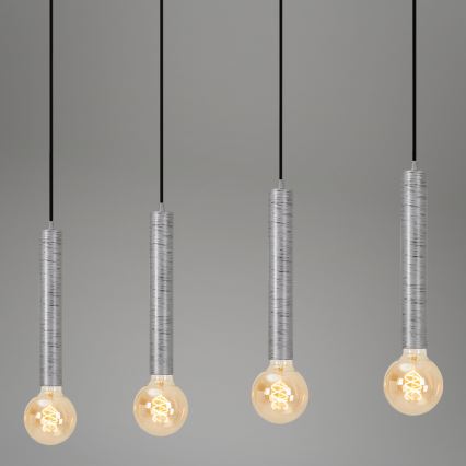 Briloner - Lustr na lanku LONGA 4xE27/60W/230V stříbrná
