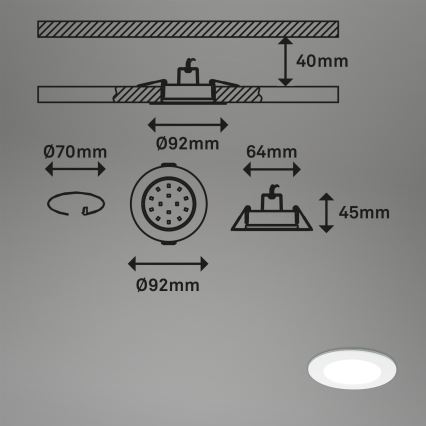 Briloner - SADA 3x LED Stmívatelné koupelnové podhledové svítidlo LED/4,8W/230V 3000-6500K IP44 + dálkové ovládání