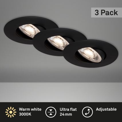 Briloner - SADA 3x LED Koupelnové podhledové svítidlo LED/4,9W/230V IP23