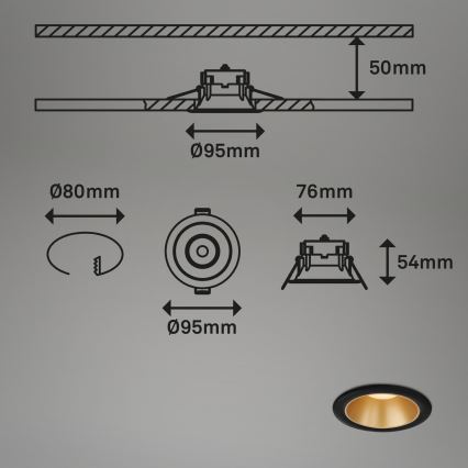 Briloner - SADA 3x LED Koupelnové podhledové svítidlo LED/4,9W/230V IP44