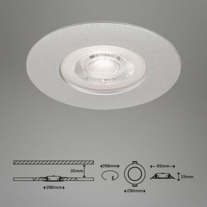 Briloner- SADA 3x LED Koupelnové podhledové svítidlo LED/4,9W/230V IP44 stříbrná