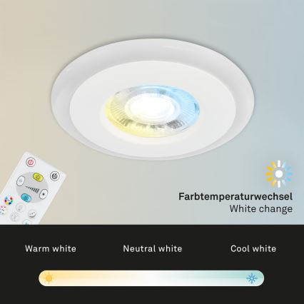 Briloner - SADA 3x LED RGBW Stmívatelné koupelnové podhledové svítidlo LED/5W/230V 3000-6500K IP44 + dálkové ovládání