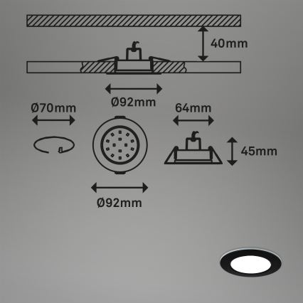 Briloner - SADA 3x LED RGBW Stmívatelné koupelnové podhledové svítidlo LED/4,8W/230V 3000-6500K IP65 + dálkové ovládání