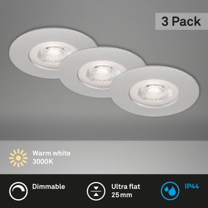 Briloner - SADA 3x LED Stmívatelné koupelnové svítidlo LED/4,9W/230V IP44