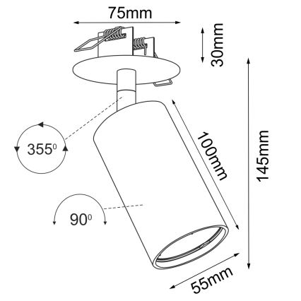 Brosline - Podhledové bodové svítidlo 1xGU10/10W/230V bílá
