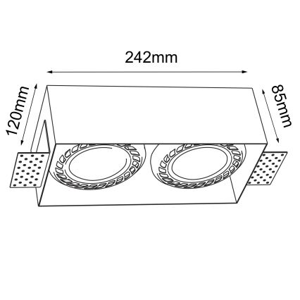 Brosline - Podhledové svítidlo 2xGU10/18W/230V černá