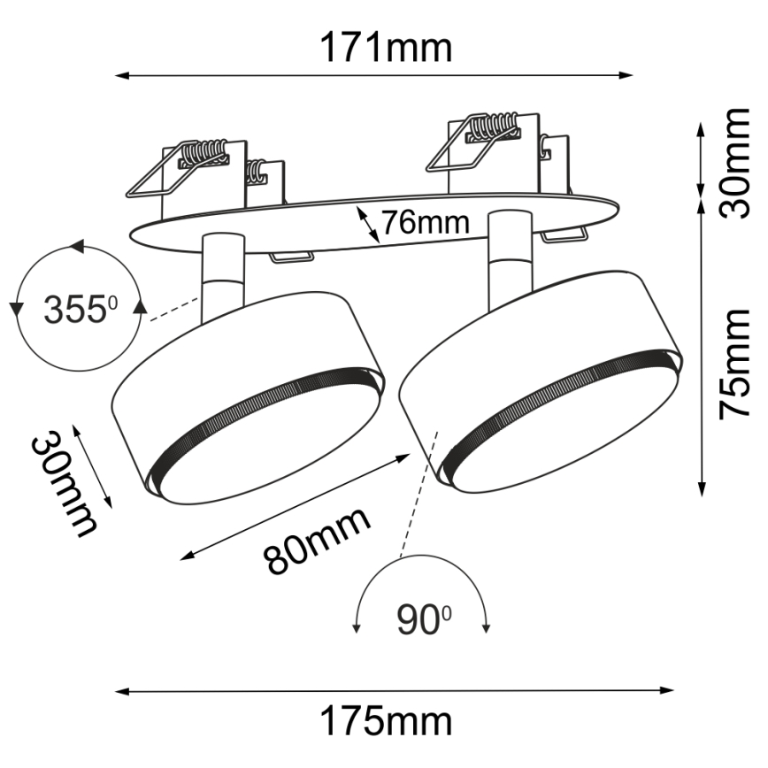 Brosline - Podhledové bodové svítidlo 2xGX53/9W/230V bílá