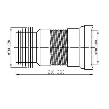 Bruckner - Flexi dopojení k WC 21-33 cm bílá