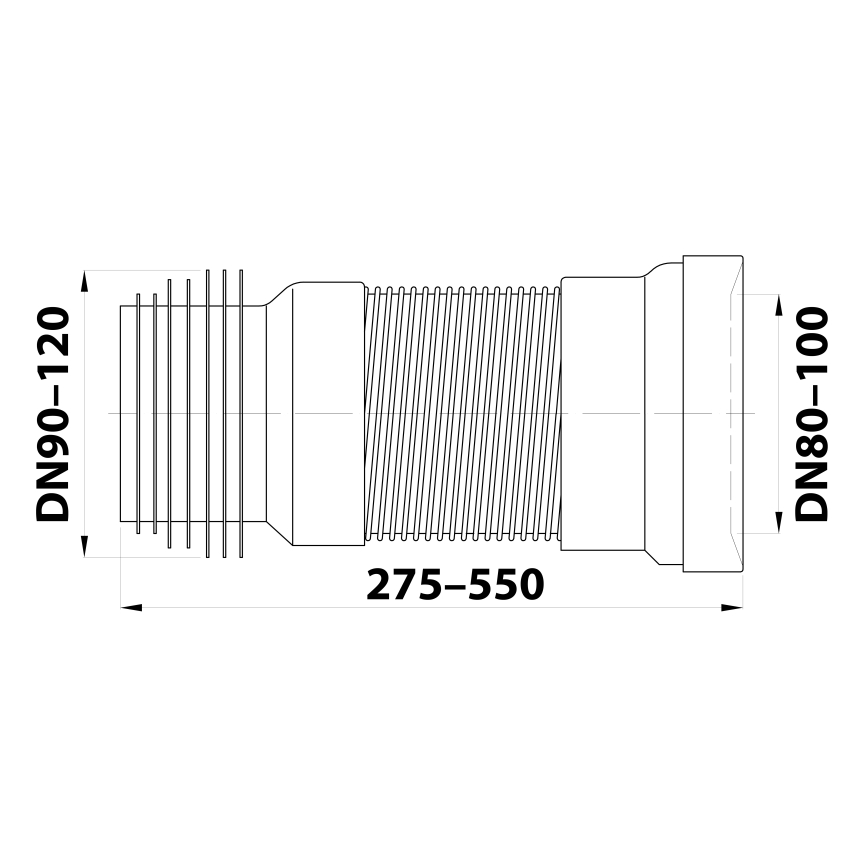 Bruckner - Flexi dopojení k WC 27,5-55 cm bílá