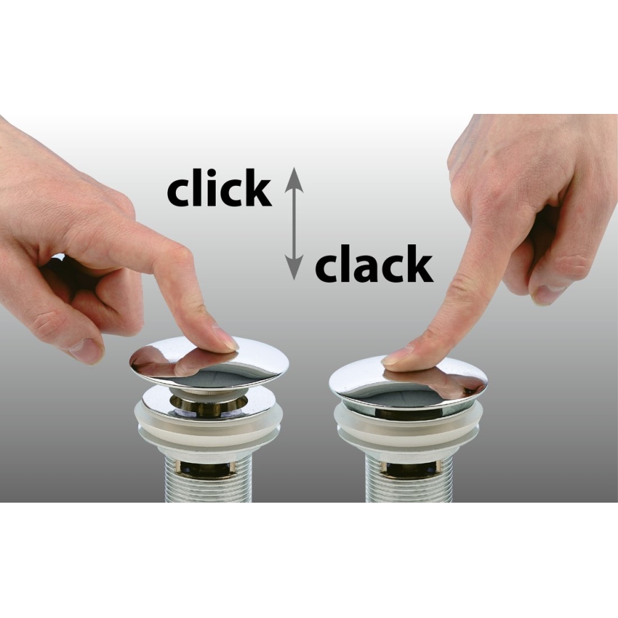Bruckner - Umyvadlová výpusť CLICK-CLACK pr. 6,3 cm nerez